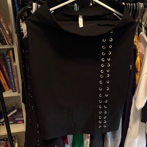 JLY Black Lace-Up Women's Skirt with grommets 👵MT